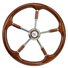 Genuine Marine carbon boat Steering wheel inflatable cables brass wood hidraulic Steering wheel